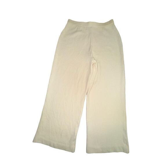 St. John Collection Classic Ivory Knit Wide Leg Capri Pants, Size 10 - Picture 1 of 3